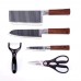 5 PCS Kitchen Knife Set Non-stick Coating Stainless Steel Chef Knife Carving Knife Cleaver Scissors for Kitchen